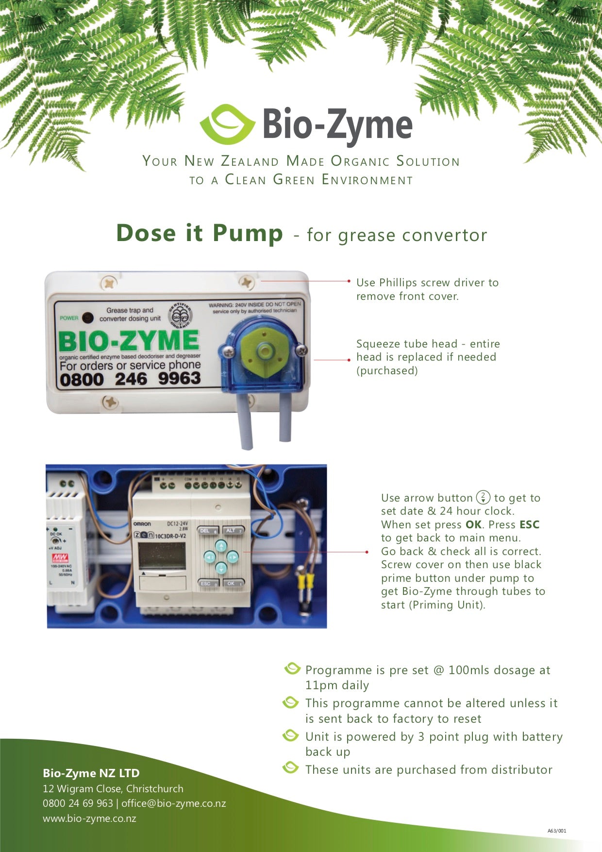 Bio-zyme dosing pump brochure