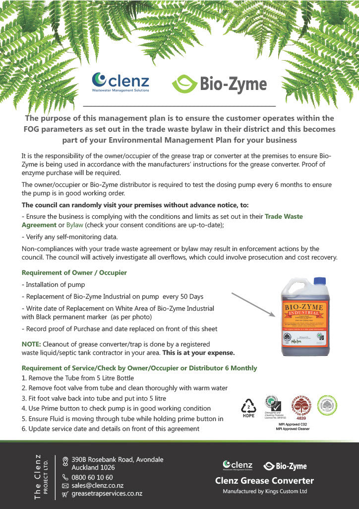 Clenz Grease converter 250L END OF LINE CLEARANCE