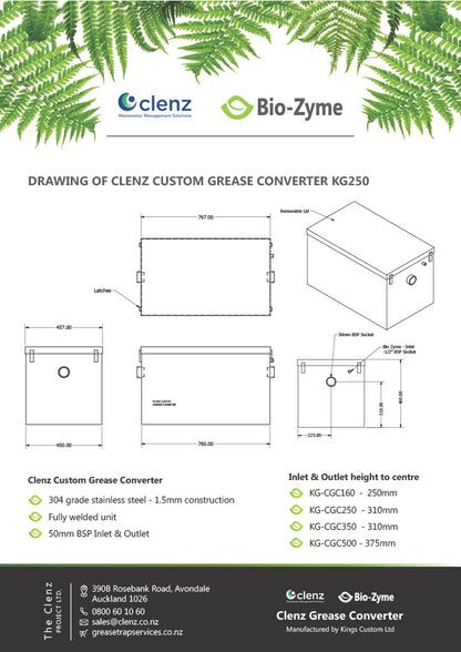 Clenz Grease converter 250L END OF LINE CLEARANCE