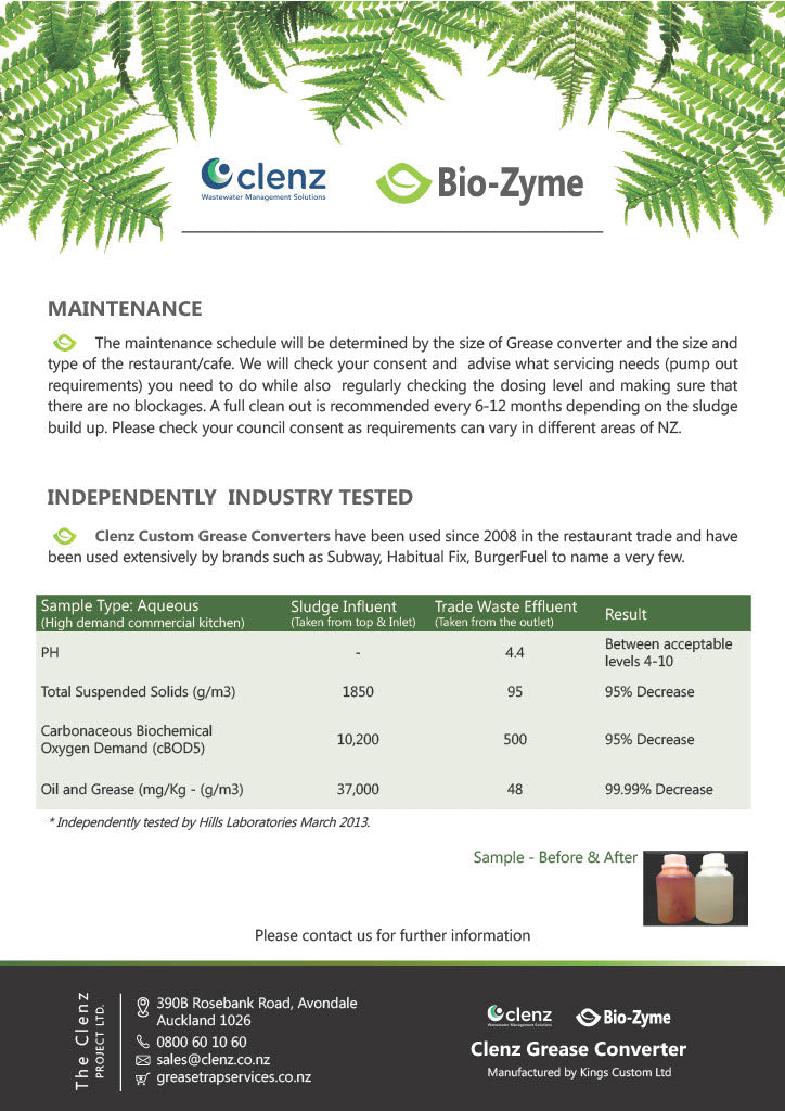 Clenz Grease converter 160L END OF LINE CLEARANCE